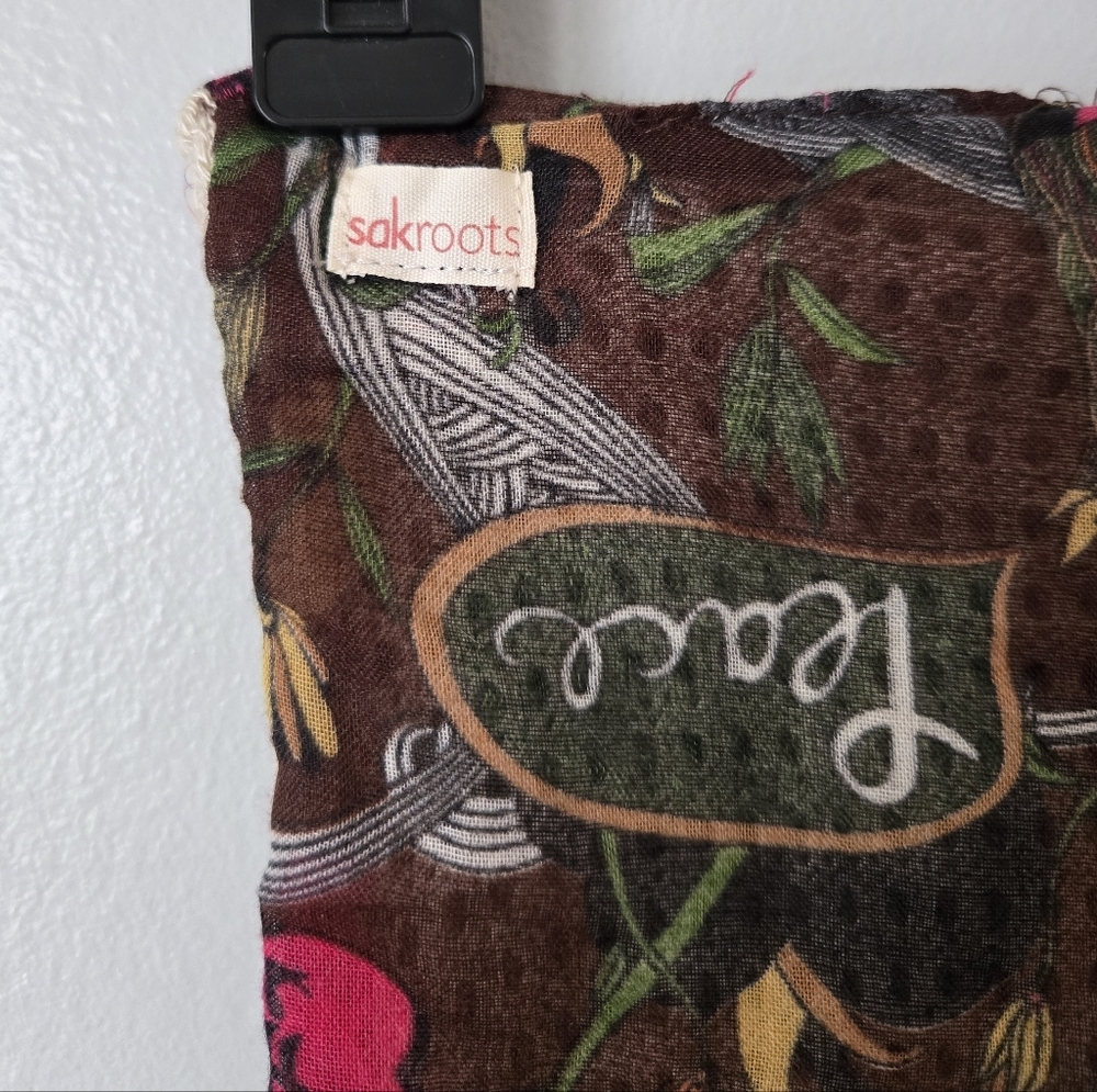 Sakroots Artist Circle Infinity Scarf Brown Floral Mesh Layered Boho Accessory - Picture 5 of 5